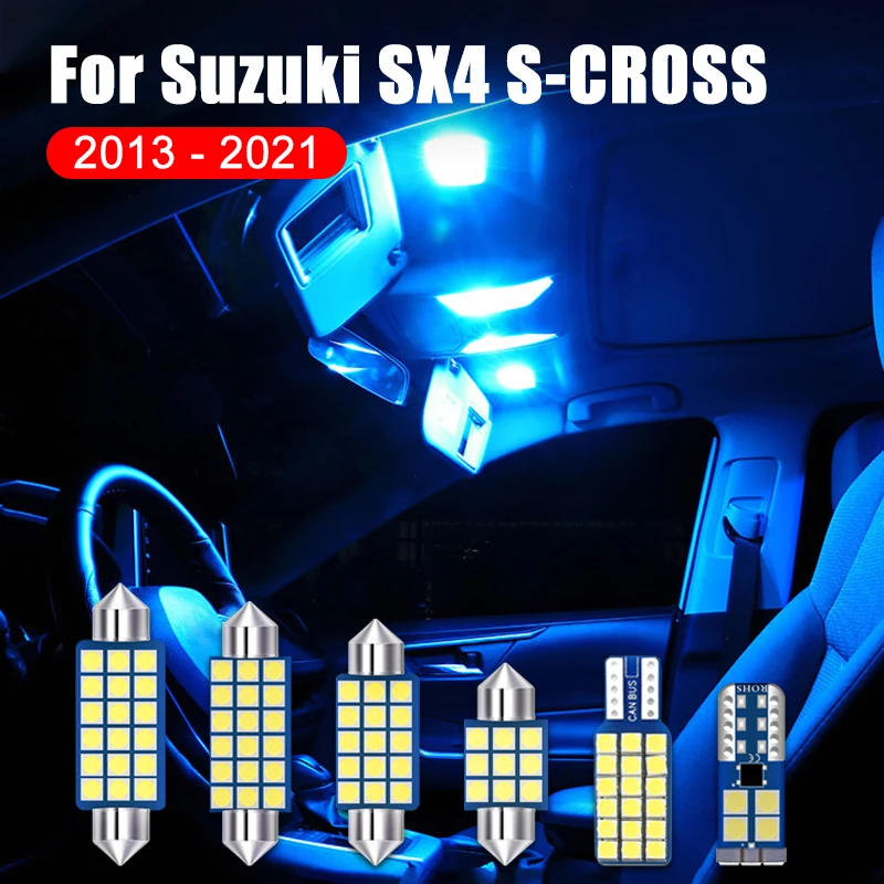 

For Suzuki SX4 S-CROSS SCROSS 2013-2016 2017 2018 2019 2020 2021 11PCS Car Dome Reading Lights Trunk Bulb License Plate Lamps