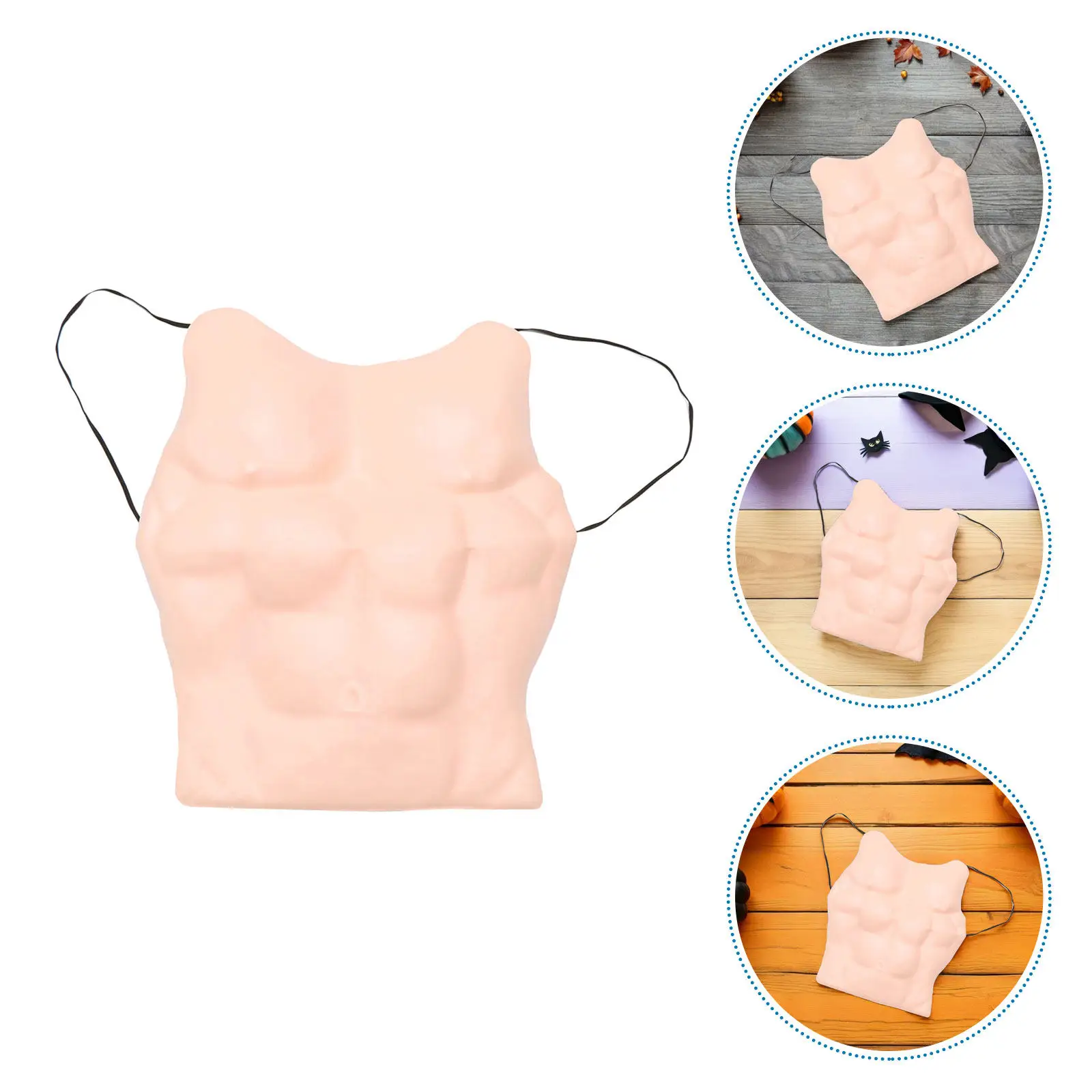 Male Muscle Suit Two Pack Realistic Fake Abs Chest Costume Comfortable Lightweight One Size Funny Dress Up