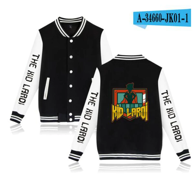 Rapper The Kid Laroi Hoodie Zip Up Baseball Uniform Men's Jackets Streetwear Hip Hop Harajuku Sweatshirt Casual Sportswear