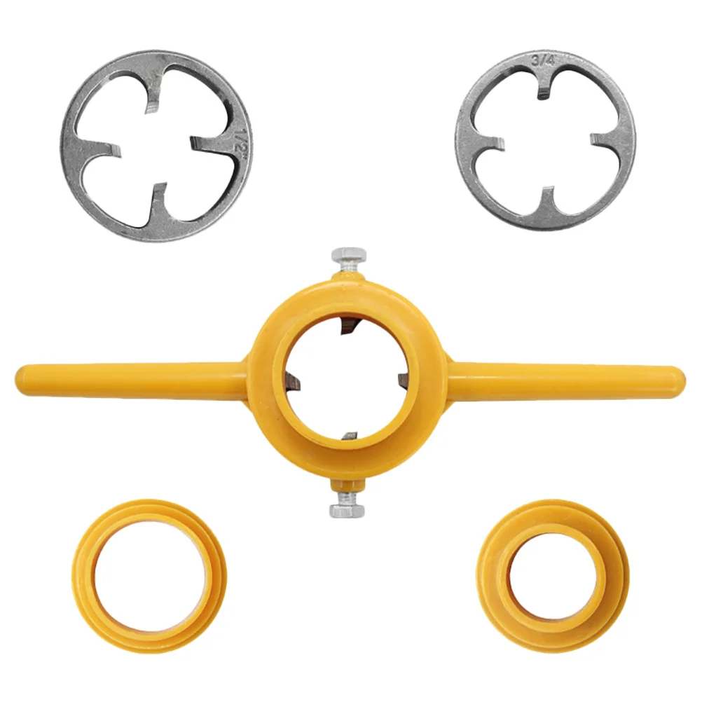 6pcs 1 Set Pvc Thread Maker Tool Plumbing Hand Wrench For Water Pipe Threading Repair High Accuracy Die Handle Tap Die Sets Line