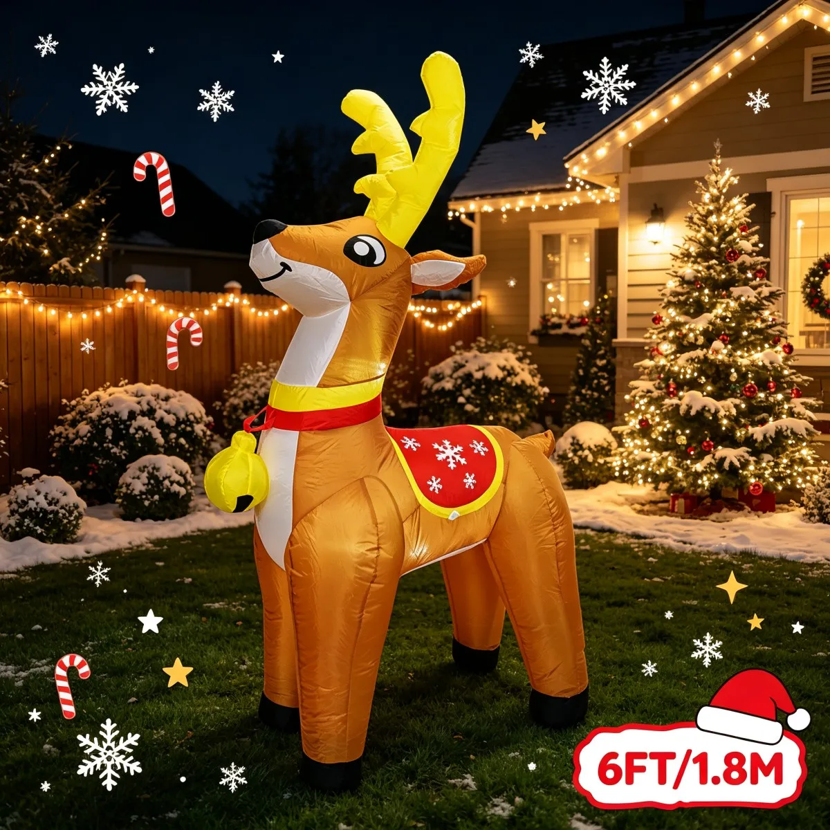 Christmas Inflatable Toys Waterproof Outdoor Lawn Holiday Party Home Decor Multiple Styles LED Blow Up Yard Decorations
