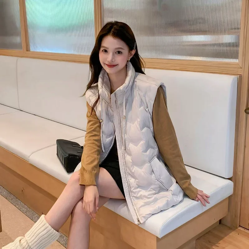 Colete curto 2025 plus size elegante versátil jaqueta feminina agasalhos na moda