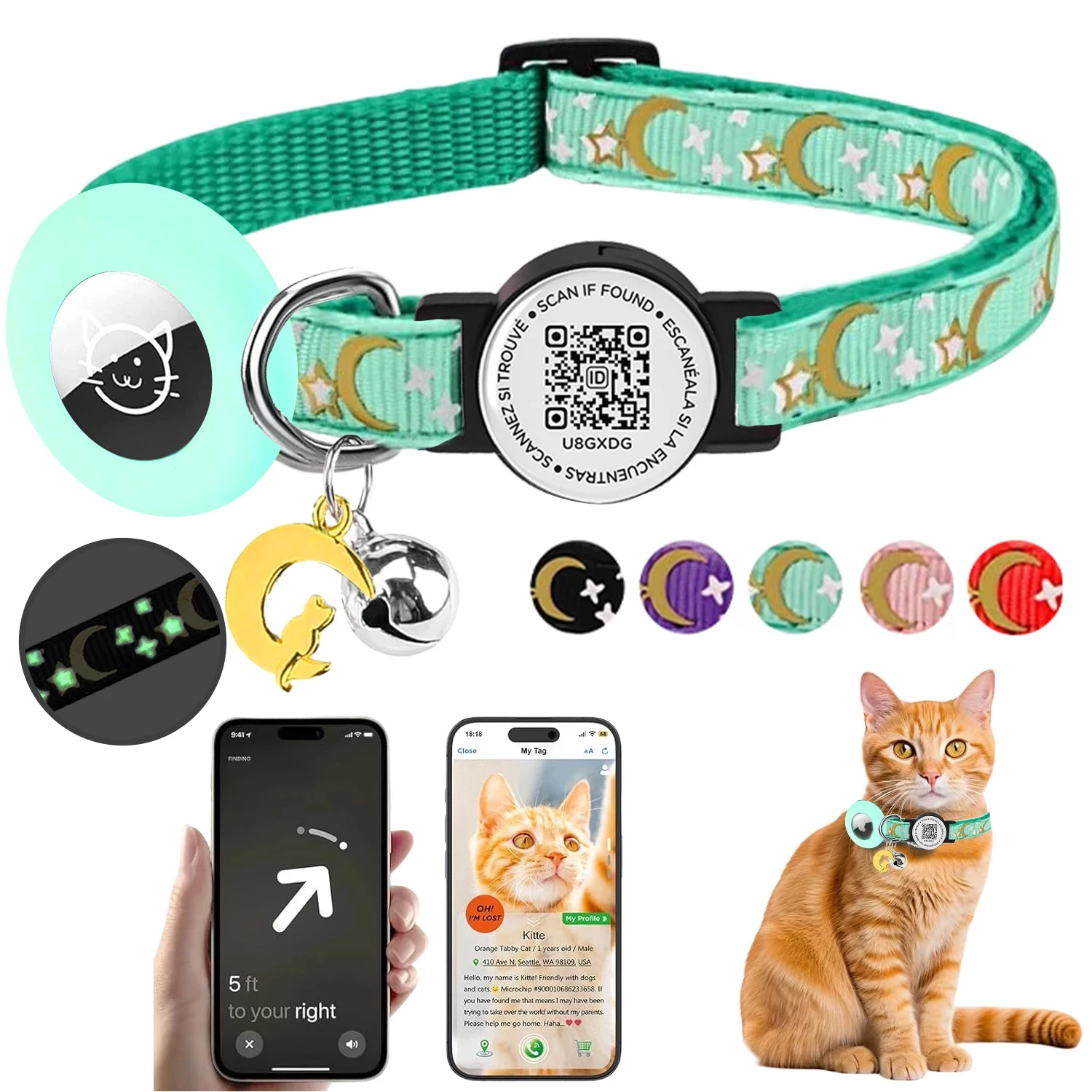 Airtag Cat Collar W…