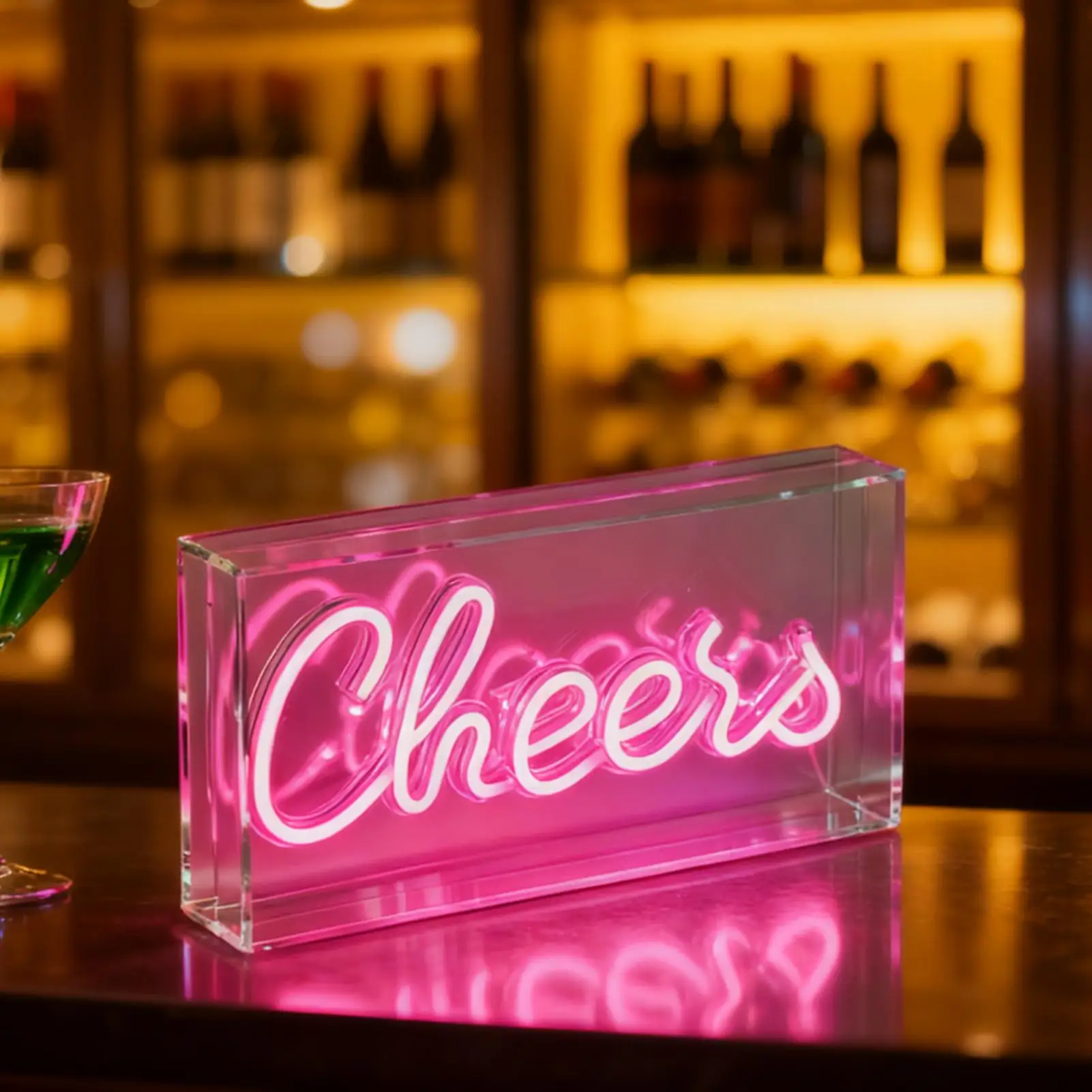 بار النيون USB ثلاثية الأبعاد ضوء النيون ديكور سطح المكتب مضاءة ديكور للمنزل غرفة شقة كلية الزفاف رجل كهف الشرب #3