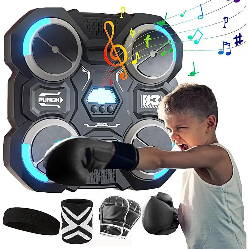 Music Punching Machine Smart Musical Boxing Machine Wall Mounted Musical Boxing Equipment With Speed Setting LED Lights For