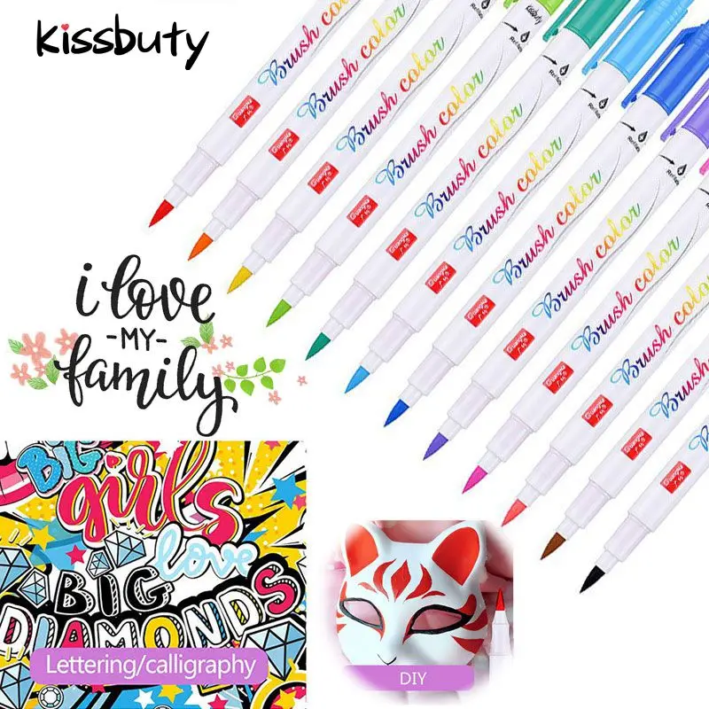 

12 шт./набор, фломастеры для каллиграфии в стиле ретро