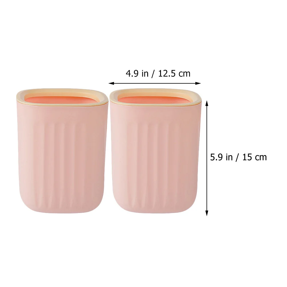 

2Pcs Mini Storage Bin Multi-Function Desktop Trash Can Garbage Bucket with Lid for Home Kitchen Office Small Waste Basket