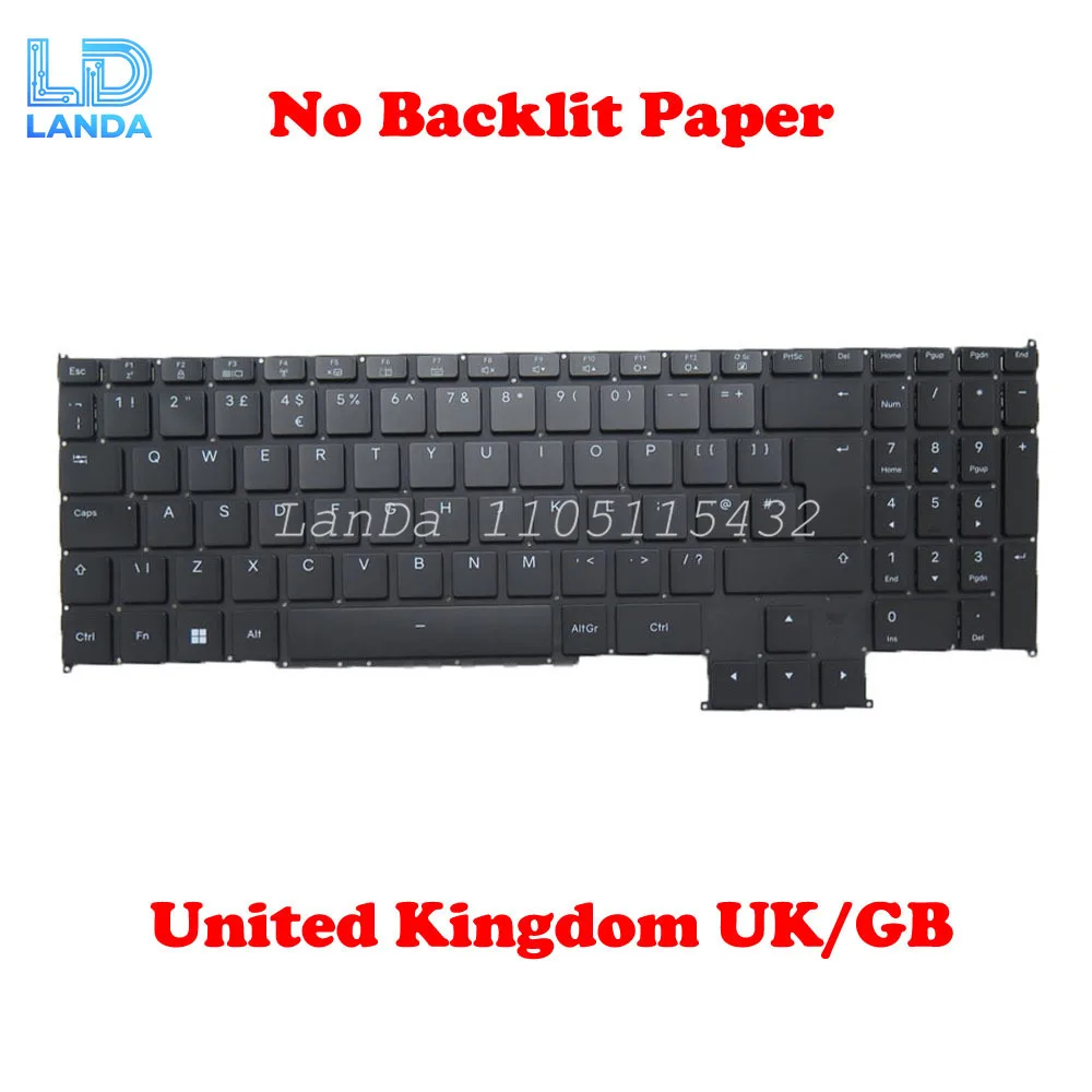 

Клавиатура для ноутбука 23Q1B-UK KBDR16A008-6063 KT0123Q3BK59UKA00 Великобритания Великобритания Черная бумага без подсветки Новая