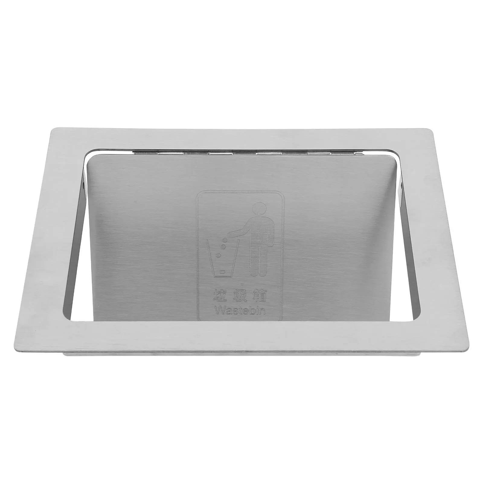 

Recessed Trash Can Lid Stainless Steel Countertop Embedded Garbage Cover For Kitchen Café Commercial Counters Built-In