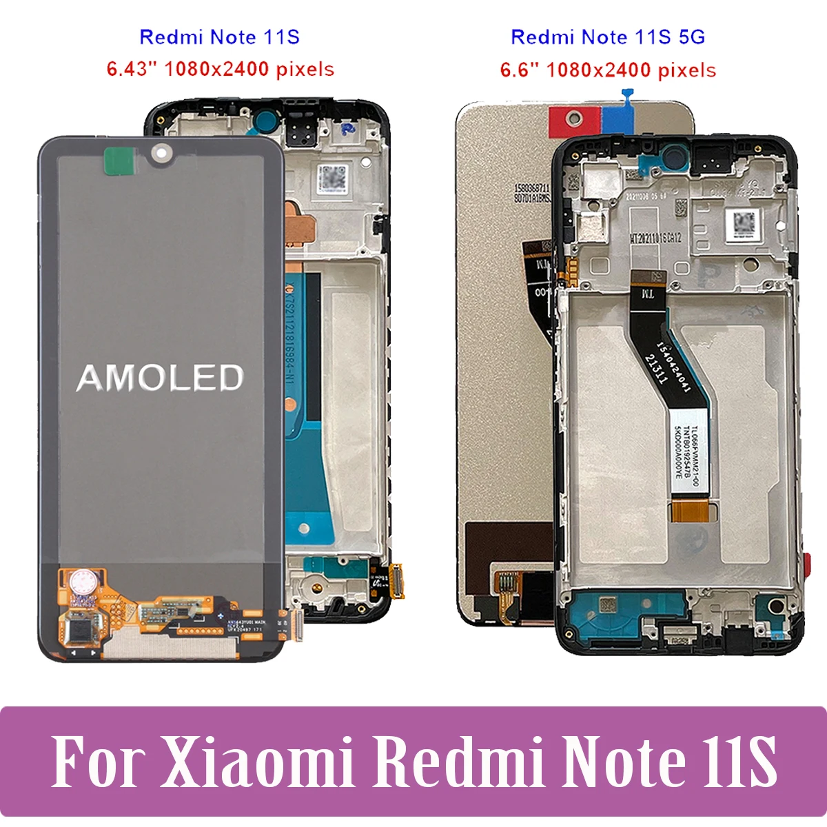 Original For Xiaomi Redmi Note 11S 5G 22031116BG 2201117SG 2201117SI LCD Display Touch Screen Digitizer