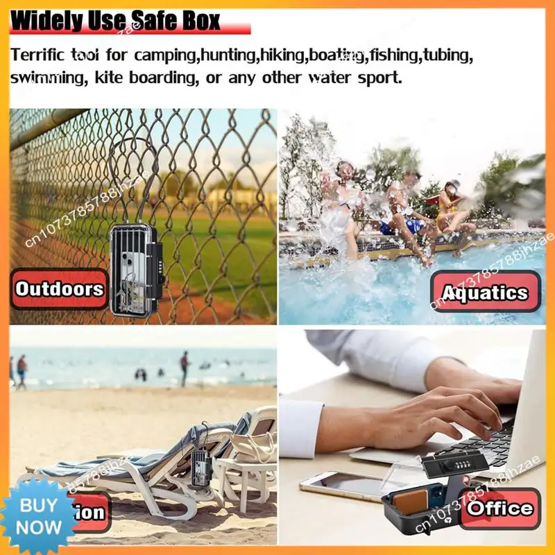 A10R Lock Box, Phone Lock Box, Security Lock Box, Transparent Outdoor Waterproof Travel Safe,Password Beach Box Durable ,Transpa