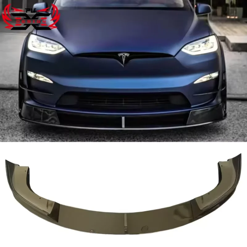 Carbon Fiber For Tesla Model X Plaid 2021-2023 RZ Style Front Lip Front bumper Car Body Kit Accessories