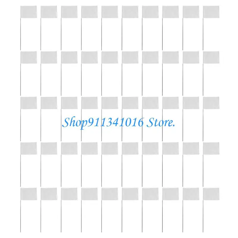  Pack of 50 Durable PVC Landscape Marker Flags for Lawn Field Outdoor Gardening Agricultural and Construction Use