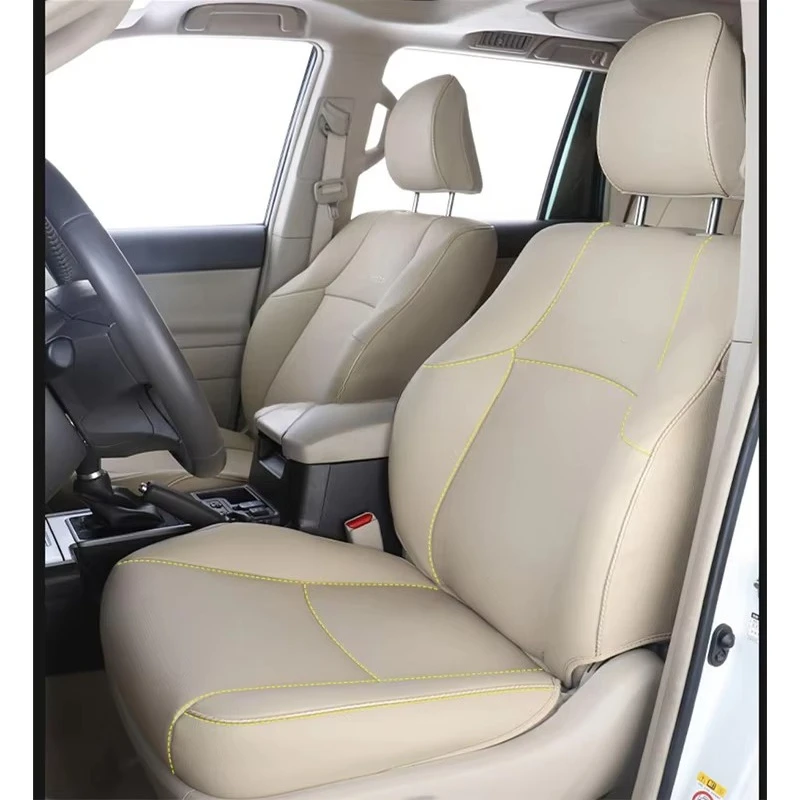 غطاء مقعد السيارة حماية ترقية لتويوتا لاند كروزر برادو J150 2018 2019 2020 2021 جلد قابل للتنفس 7 مقاعد حشوة وسادة #2