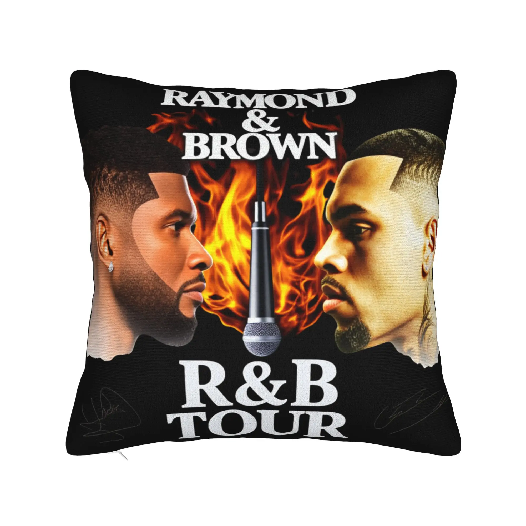 Pillow Case Chris Brown And Usher The Rb Tour Print  Raymond And Brown Pillow Cover For Sofa Home Decor Kawaii Pillowcases