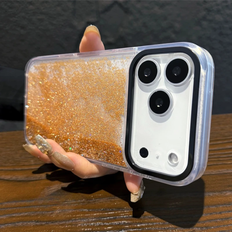 Gold Dynamic Quicksand Liquid - Silicone Liquid Case recension och pris