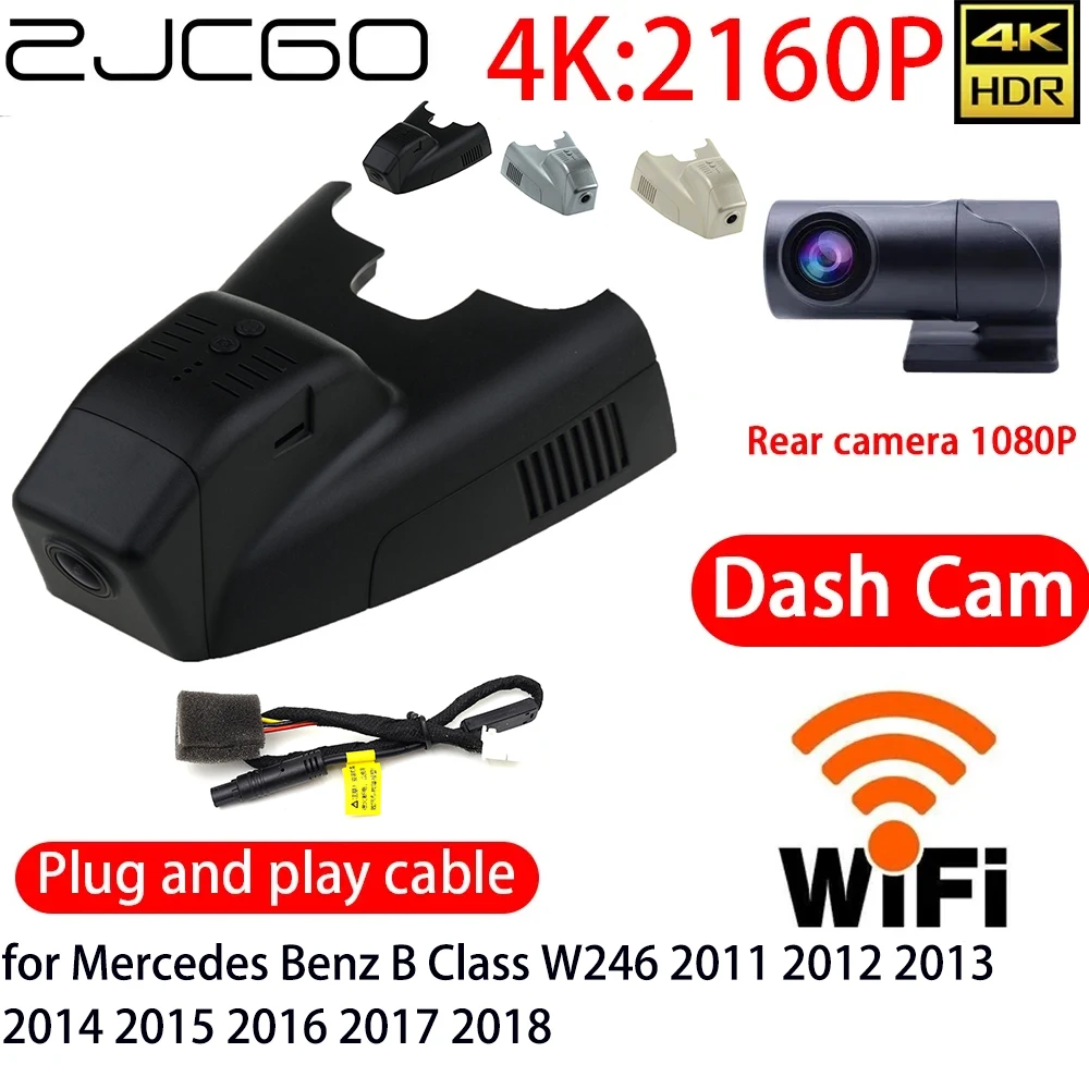 

ZJCGO 4K Car DVR Dash Cam Wifi Front Rear Camera 24h Monitor for Mercedes Benz B Class W246 2011 2012 2013 2014 2015 2016 2017