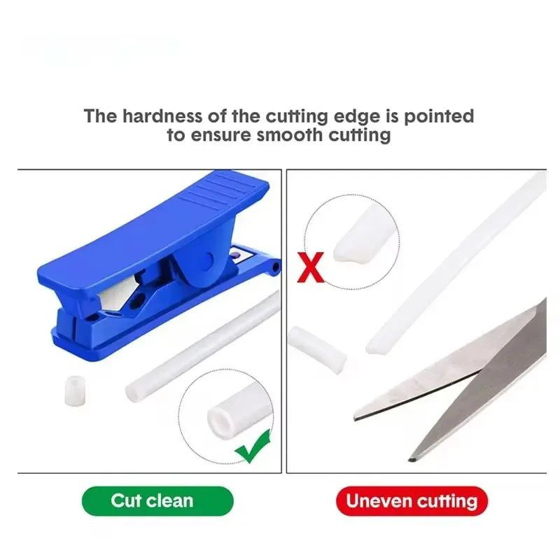 HEBAI PVC Pipe Cutter Ratchet Scissors Steel Blade Air Hose Cutter for PVC PU PP PE Silicone Pneumatic Water Gas Tubing