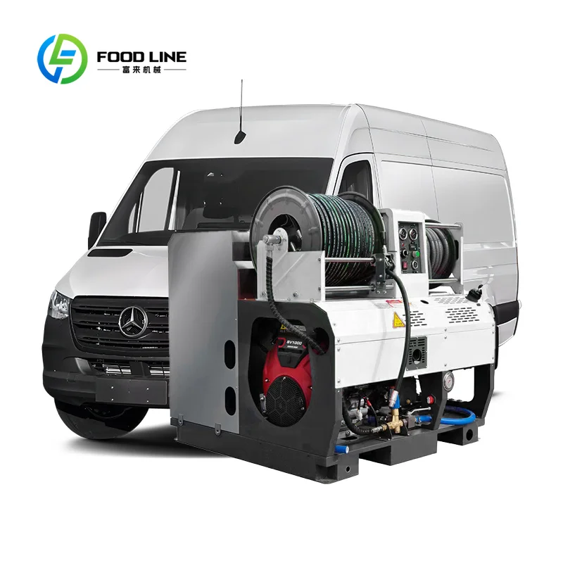 Customized high pressure drain jetter sewer blasting unit skid base mounting for field municipal pipe maintenance work