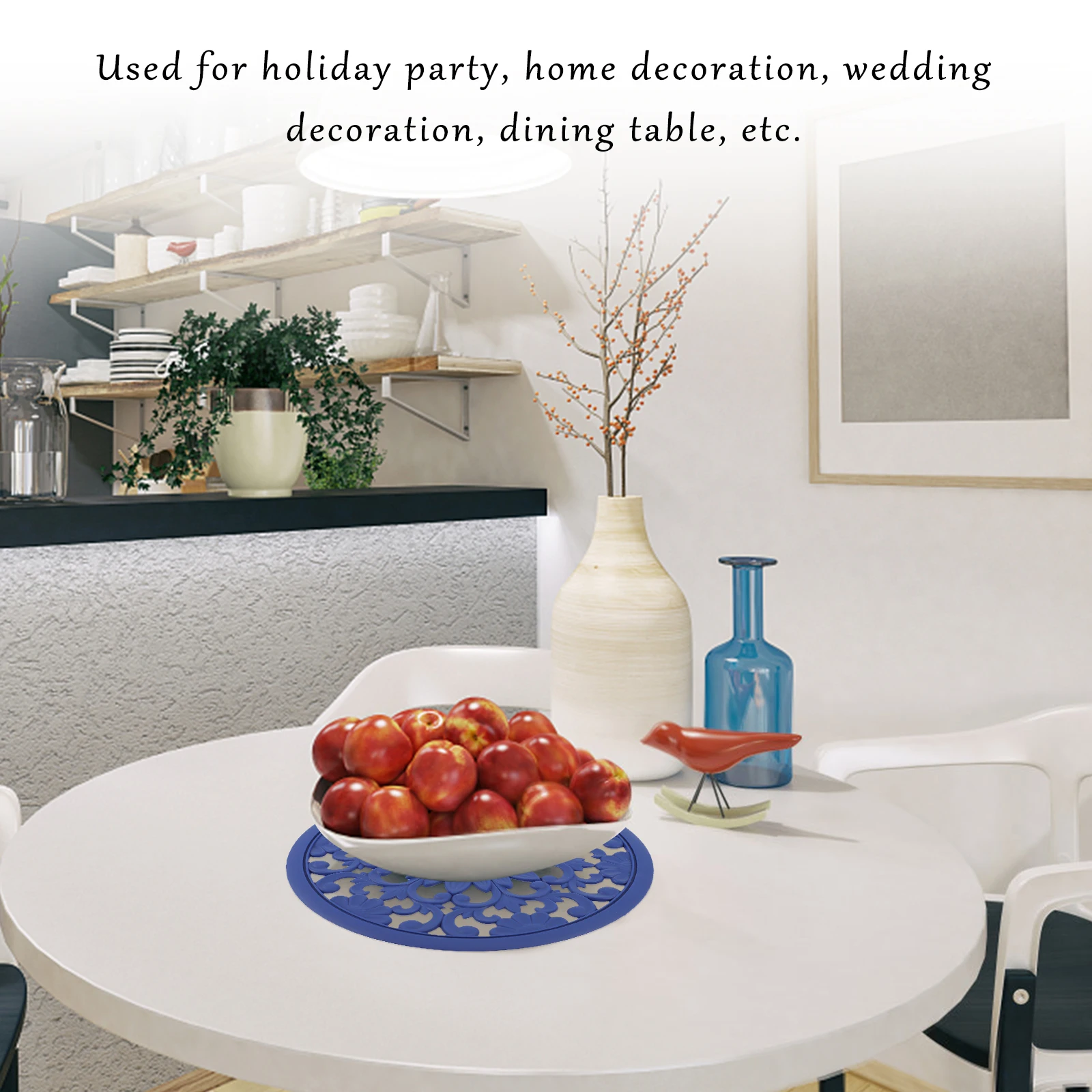 

Thickened Silicone Heat Insulation Pads Non- Decorative Hollow Dish Mat Set for Kitchen Table