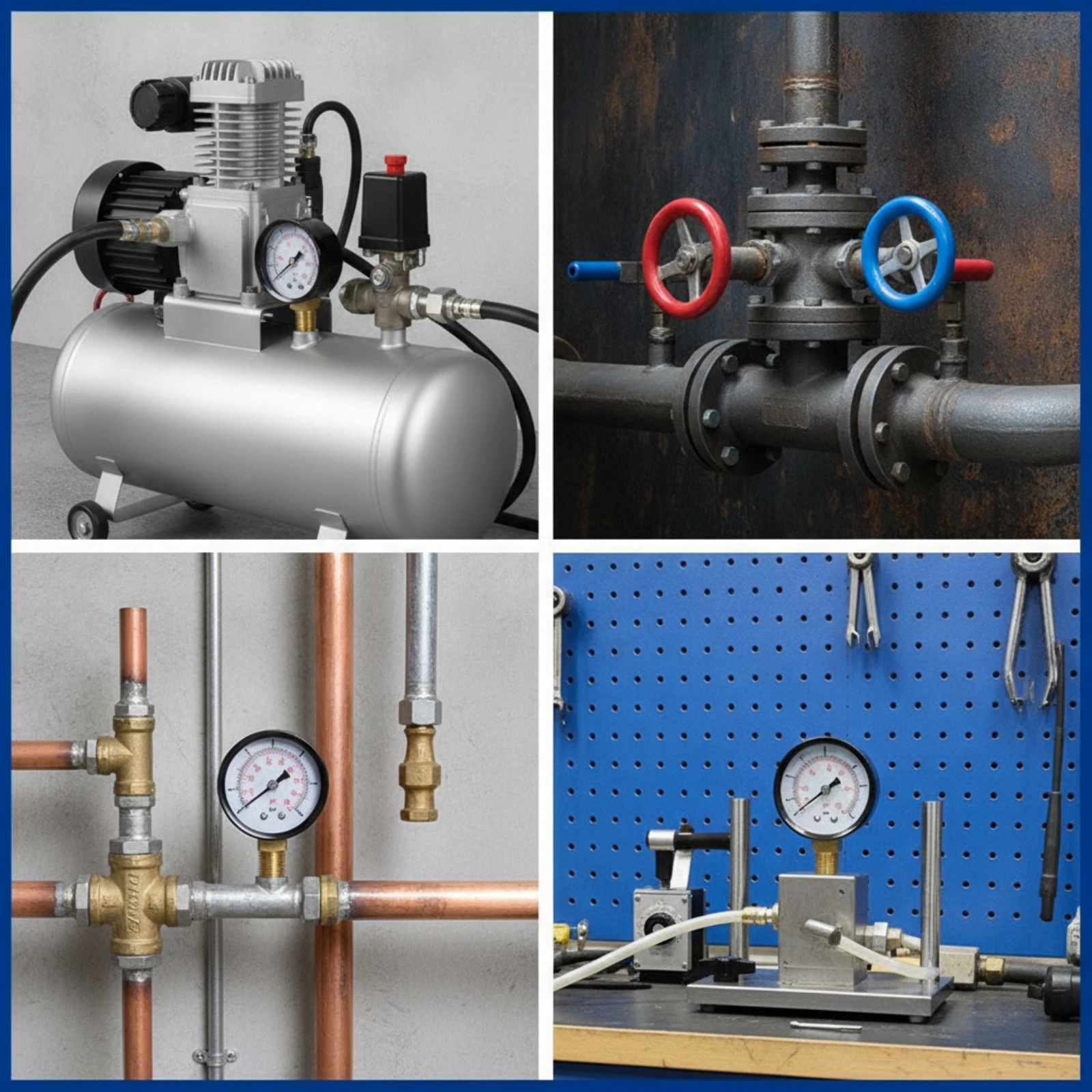 Radial Pressure Gauge Hydraulic Pressure Gauge with Brass Connector Manometer Air Instrument High-Precision for Technicians