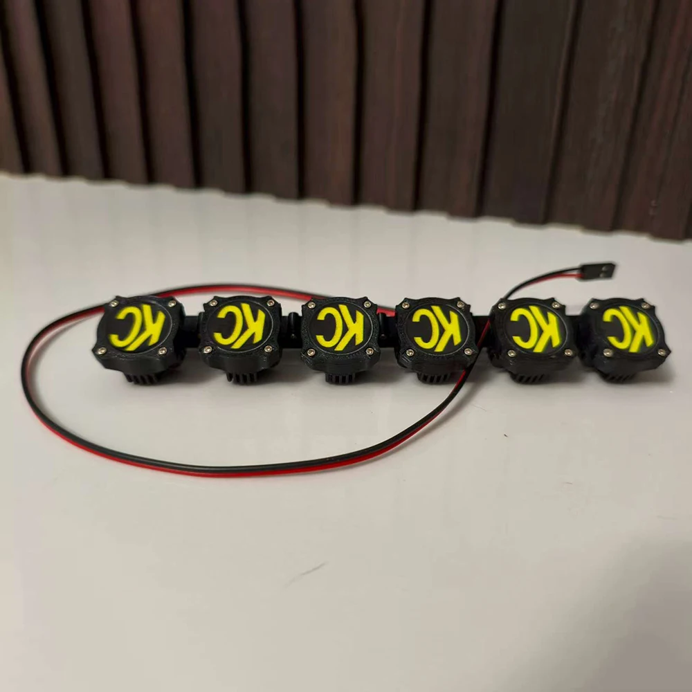 Luz LED KC de techo, 6 focos para coche trepador de control remoto 1/10, Traxxas TRX4 Defender Bronco AXIAL SCX10 RC4WD D90 Tank 300 Chevrolet