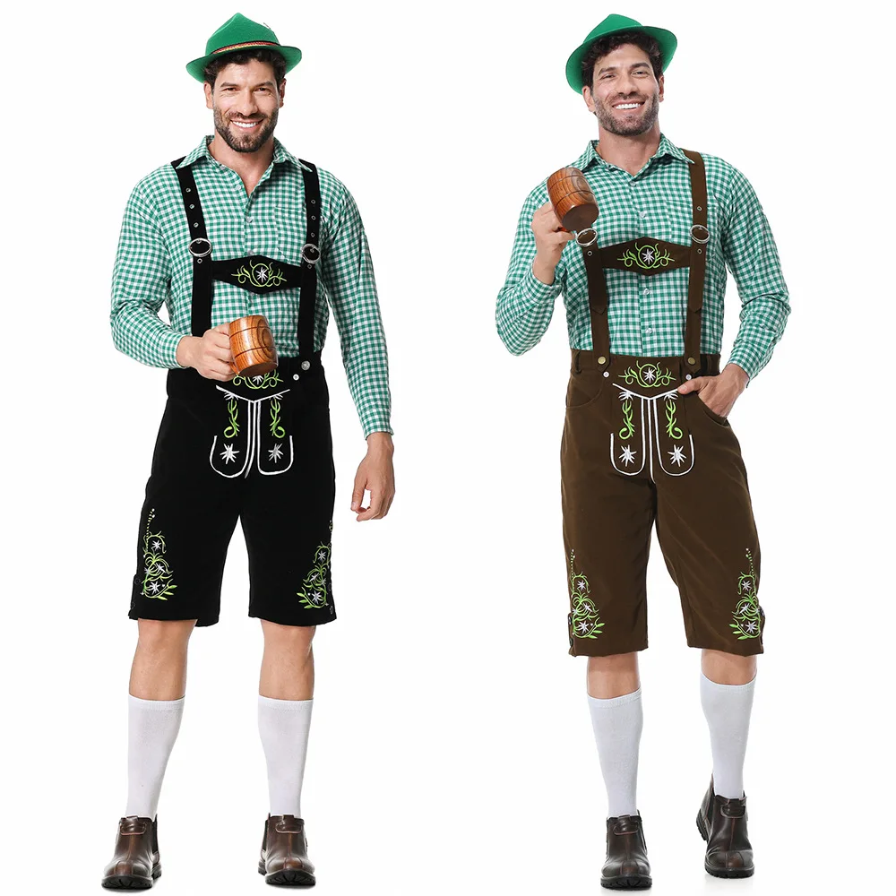 

Wholesale Custom Traditional German Outfit Trachten Wear Short Oktoberfest Lederhosen Stylish Bavarian Lederhosen Men