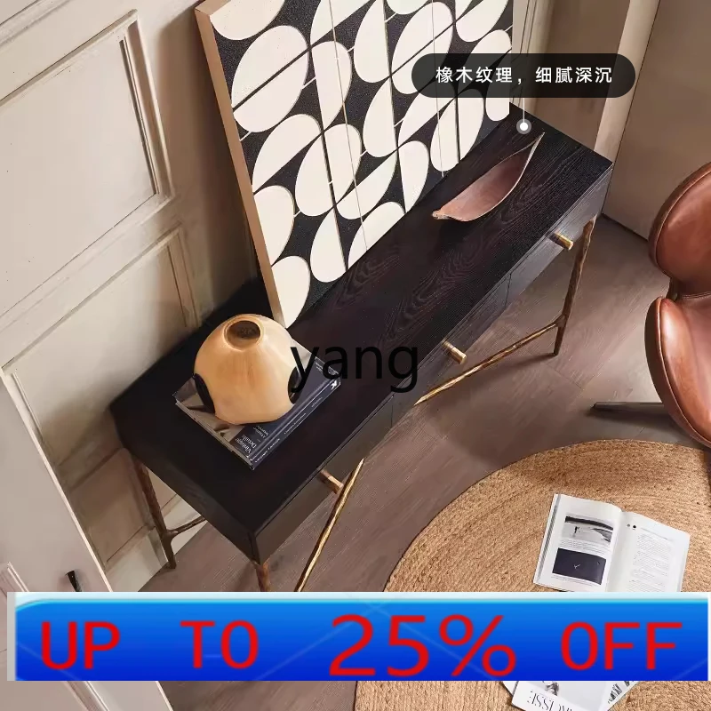 

Lmm modern retro old rattan hand-forged wrought iron entrance cabinet supply table