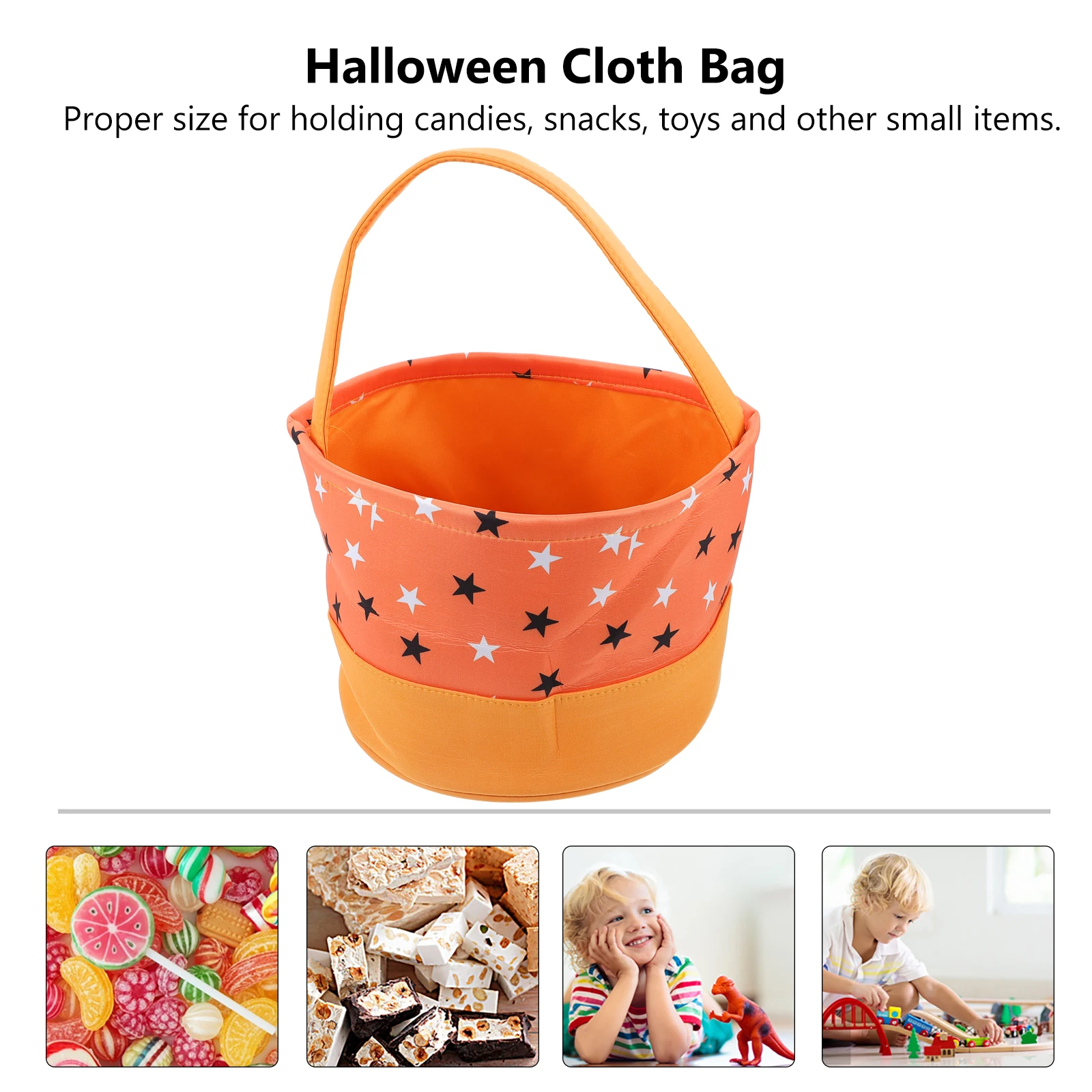

Pumpkin Basket Halloween Candy Goody Bag Gift Portable Handbag Snacks Container Party Supplies