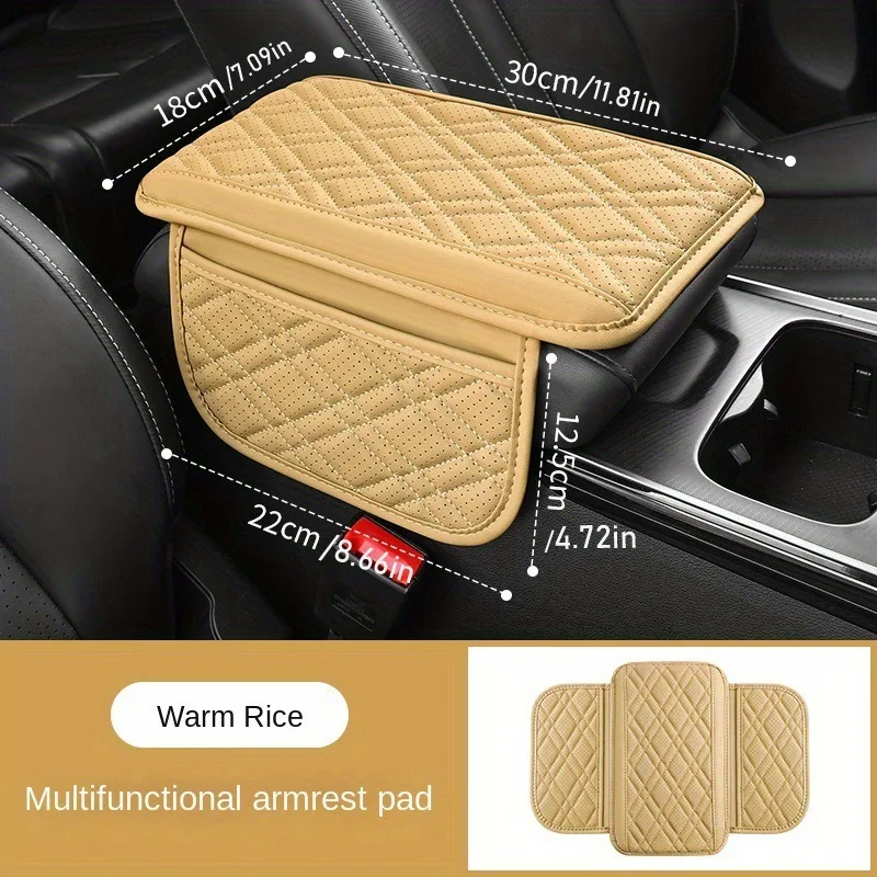 Drop Shipping Four Season Universal Car Armrest Cushion Multifunctional Center Console Storage Pocket Vehicle Elbow Rest Pad1PCS
