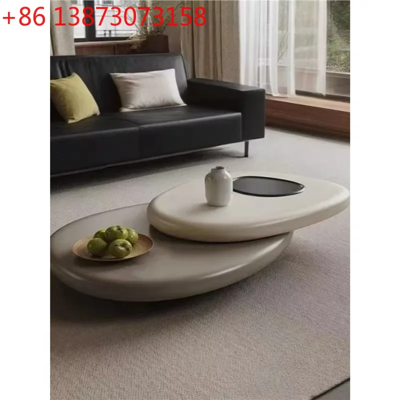 

Designer pebble rotating short Italian living room home special-shaped small apartment coffee table
