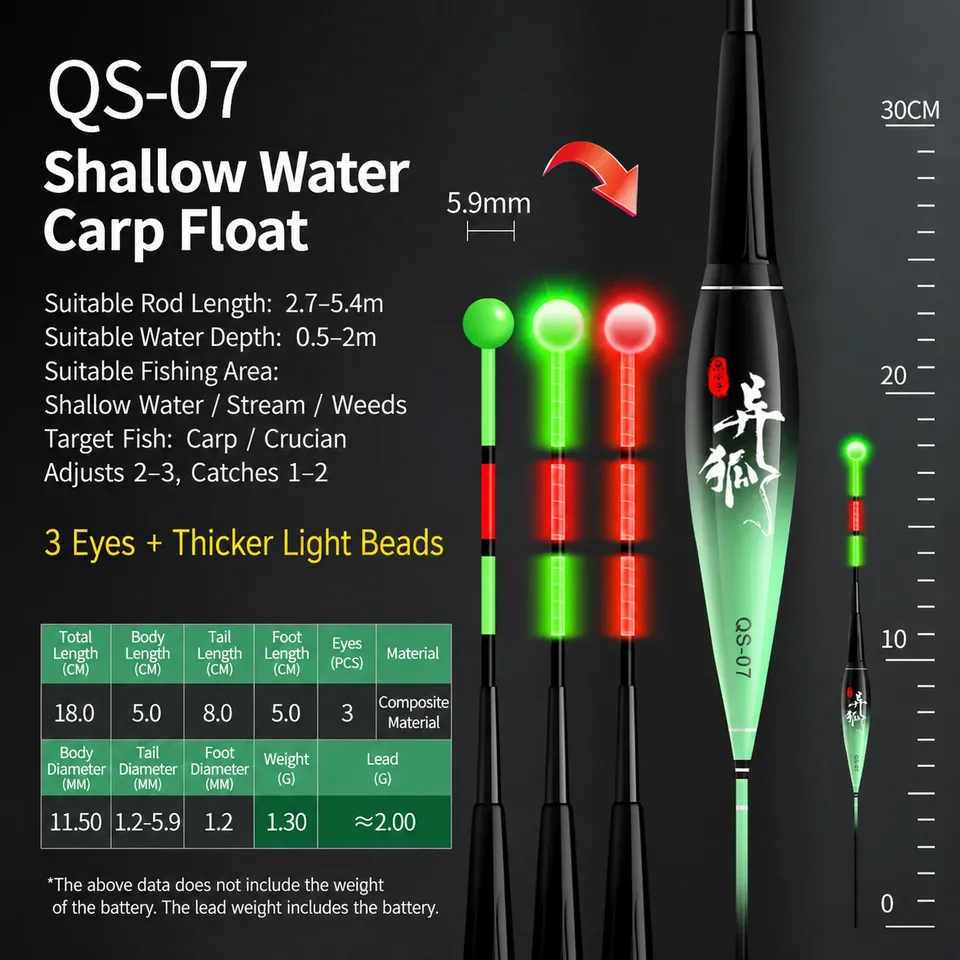 New LED Electronic Fishing Floats For Night Luminous Gravity Sensor Nano Color Change Bobbers Buoys 1.2g-3g Floatage - Detail Angle #05