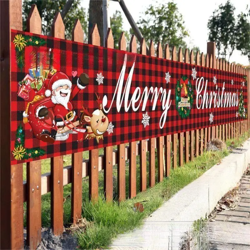 

Christmas Outdoor Banner Flag Pulling Xmas Party Decor Home Outdoor Nice banner holiday Decoration Flag Pulling foldable