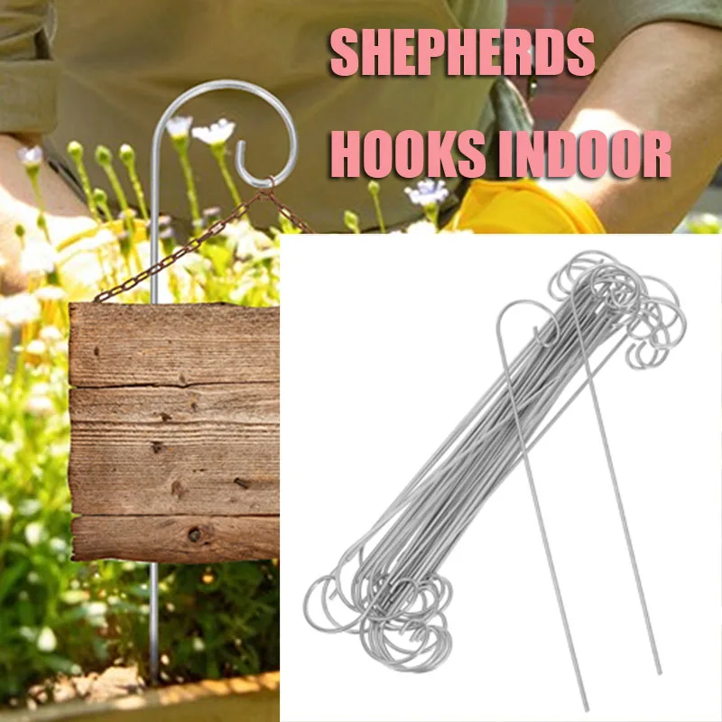 

10 Pcs Garden Flower Hook Hooks for Hanging Plants Outdoor Shepherds Ordinary Basket Iron Bird Feeders Pole Stand Birdfeeder