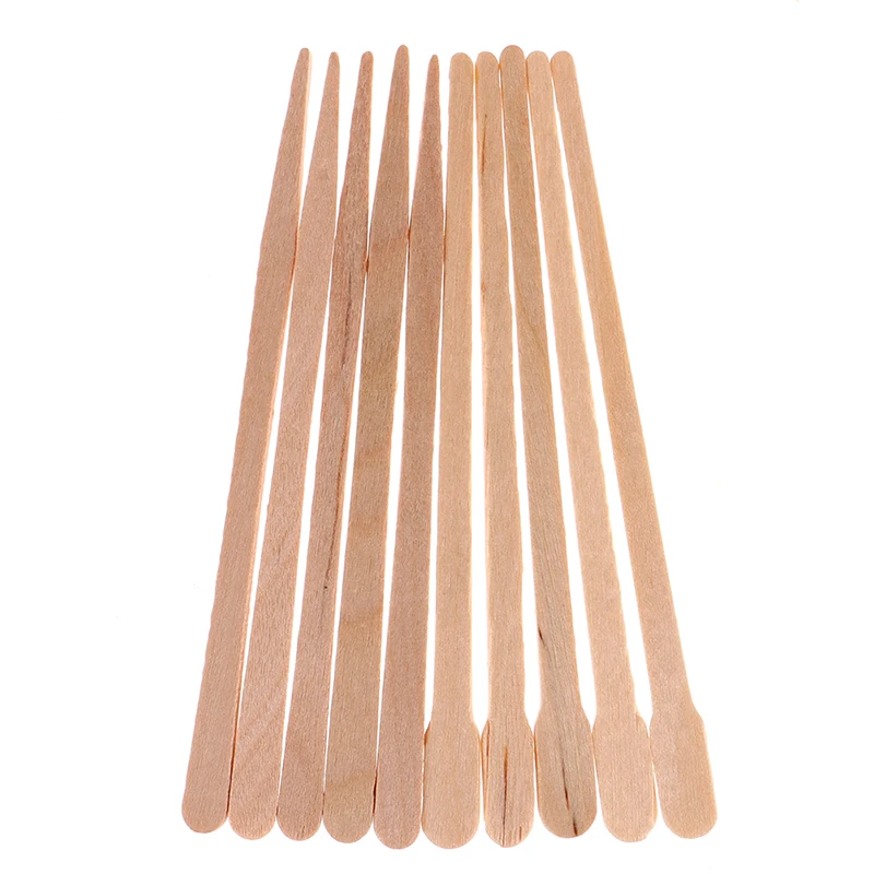 Piezas de depilación corporal de madera para mujer, palitos desechables de cera para encerar, Kits de aseo de belleza, Depilador de lengua de madera, espátula, 100