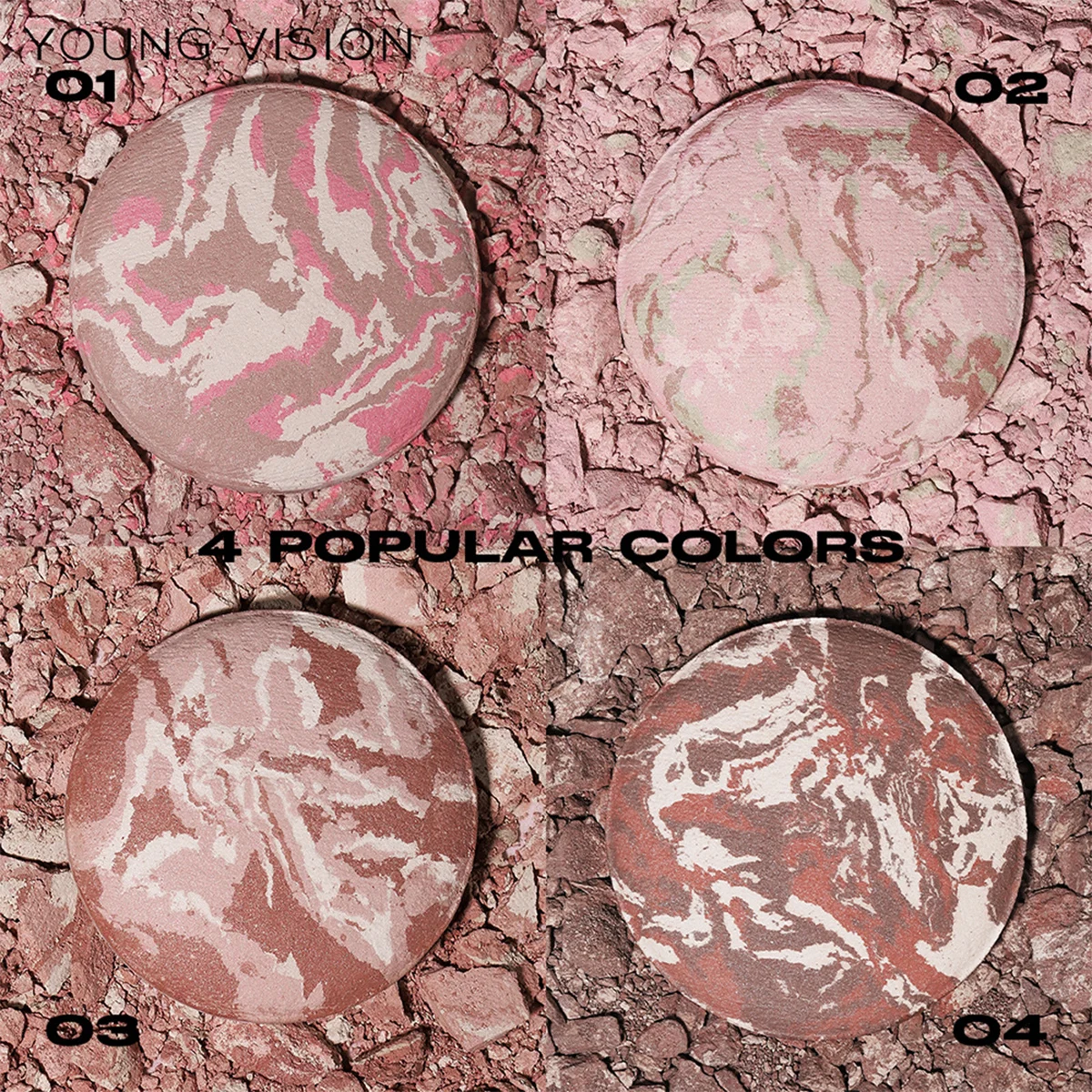 4컬러 베이크 파우더 파운데이션, 피부톤을 수정하고 파우더 메이크업을 세팅해주는 미세하고 매끈한 파우더