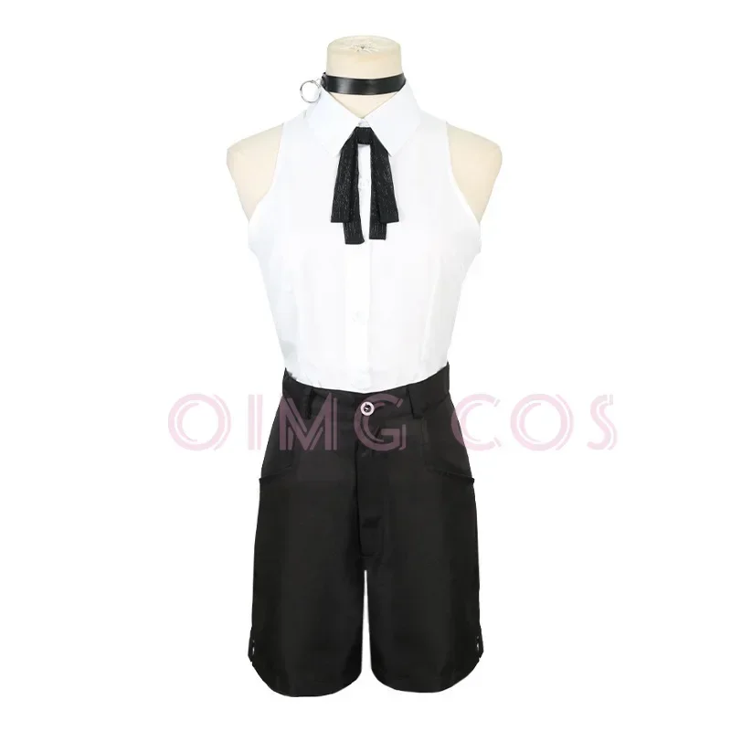 Reze Cosplay Costume motosega uomo abiti blu vestito camicia cravatta collo corto anello donna Anime uniforme Halloween