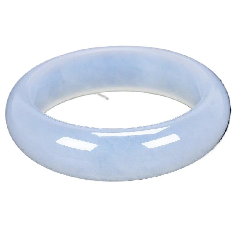 

Jade Yu Bracelet Ice White White Yu Wide Thickened Bracelet Quartz Rock