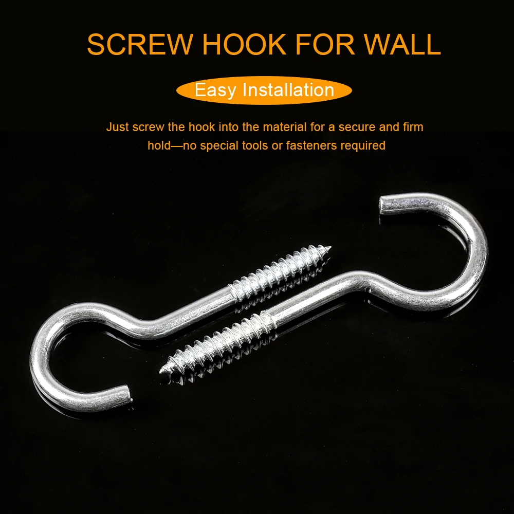C Shaped Opening Sheep Eye Hook Screws 1# 2# 3# 4# 5# 6# 8# 10# 12# 14# 16# Question Mark Ceiling Screw for Lamp Light