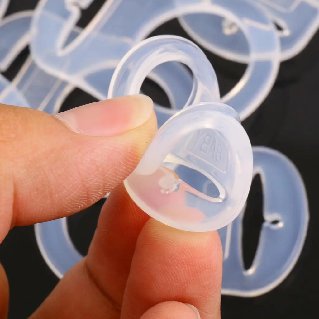 

10pcs Silicone Button Ring Dummy Pacifier Holder Clip Adapter clear