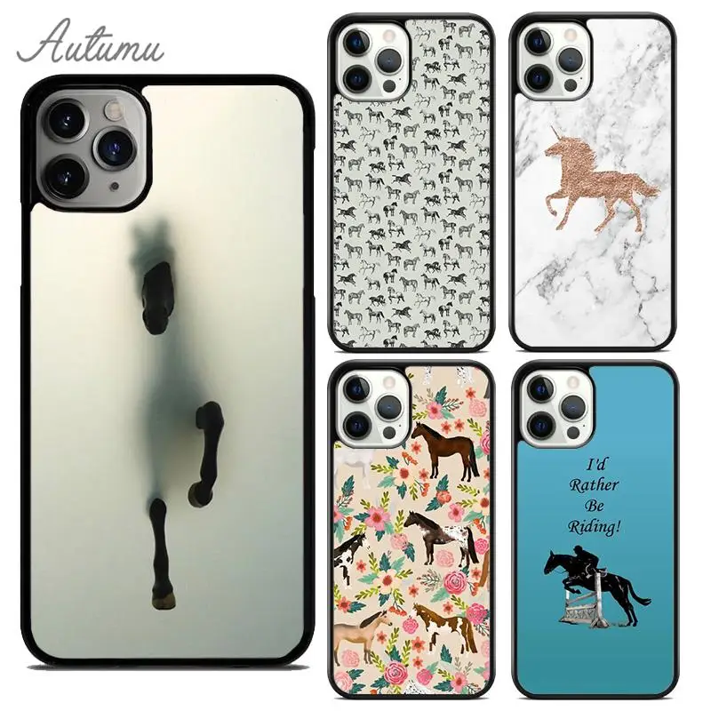 Horse Pony Painted Phone Case for iPhone 15 16 SE2020 11 12 13 14 Pro Max mini 6 7 8 Plus Cover coque Fundas Shell