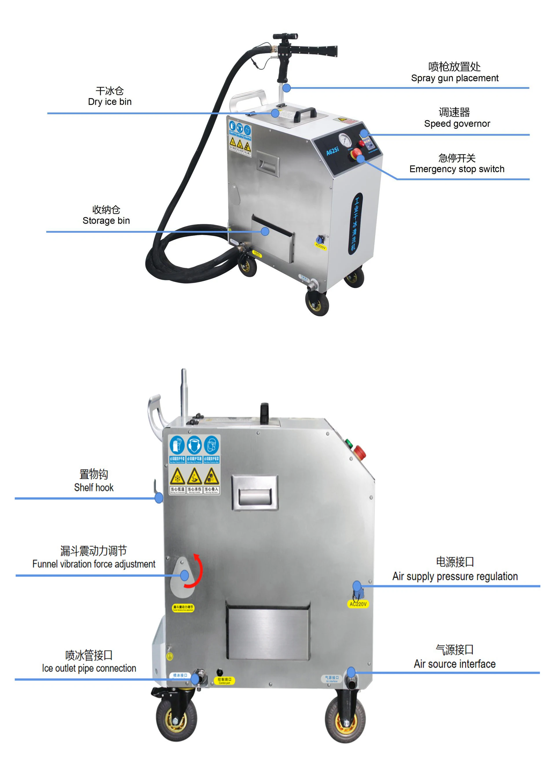 Commercial Mold Dry Ice Blasting Machine with Compressor Use Car Engine Dry Ice Cleaning Machine Price Rust Oil Removal Custom - view 4