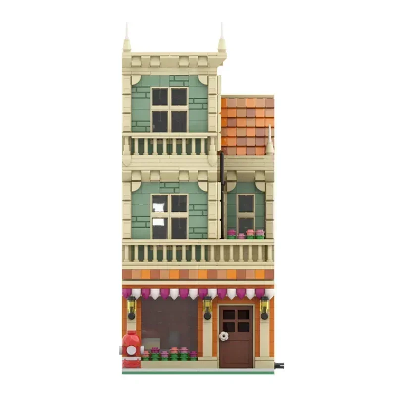 Moc Bausteine Urban Street View Modell Straße Bäckerei Shop Technologie Modulare Blöcke Geschenke Weihnachten Spielzeug DIY Sets Montage