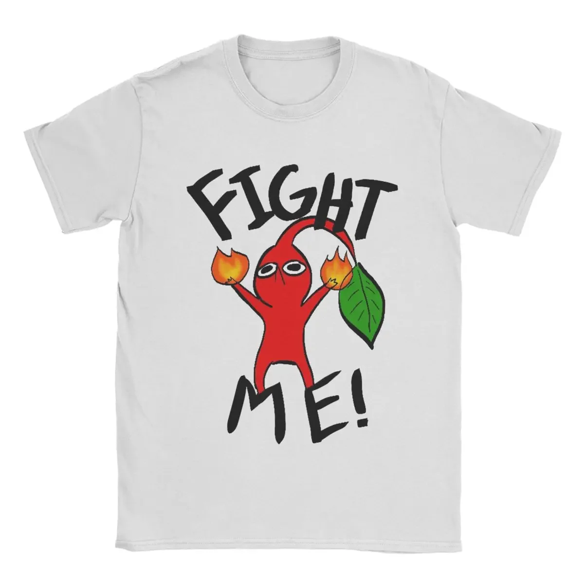 Fight Me Red Pikmin T Shirt Men's 100% Cotton Funny T-Shirt Round Collar Tee Shirt Short Sleeve Clothes Gift