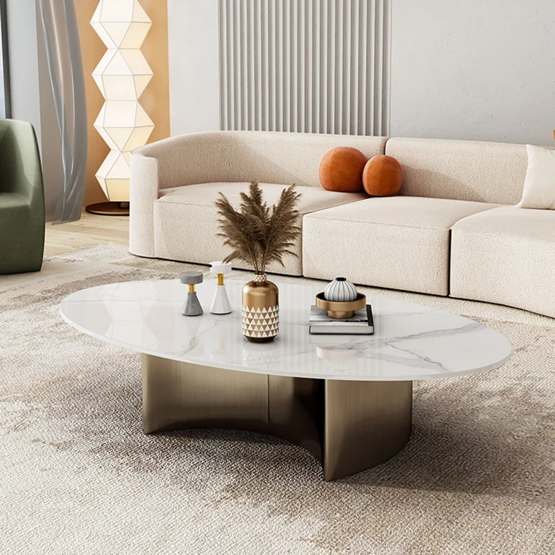 Nordic Oval Marble Coffee Tables Book Minimalist Console Auxiliary Coffee Tables Service Tea Dining Stoliki Kawowe Furniture