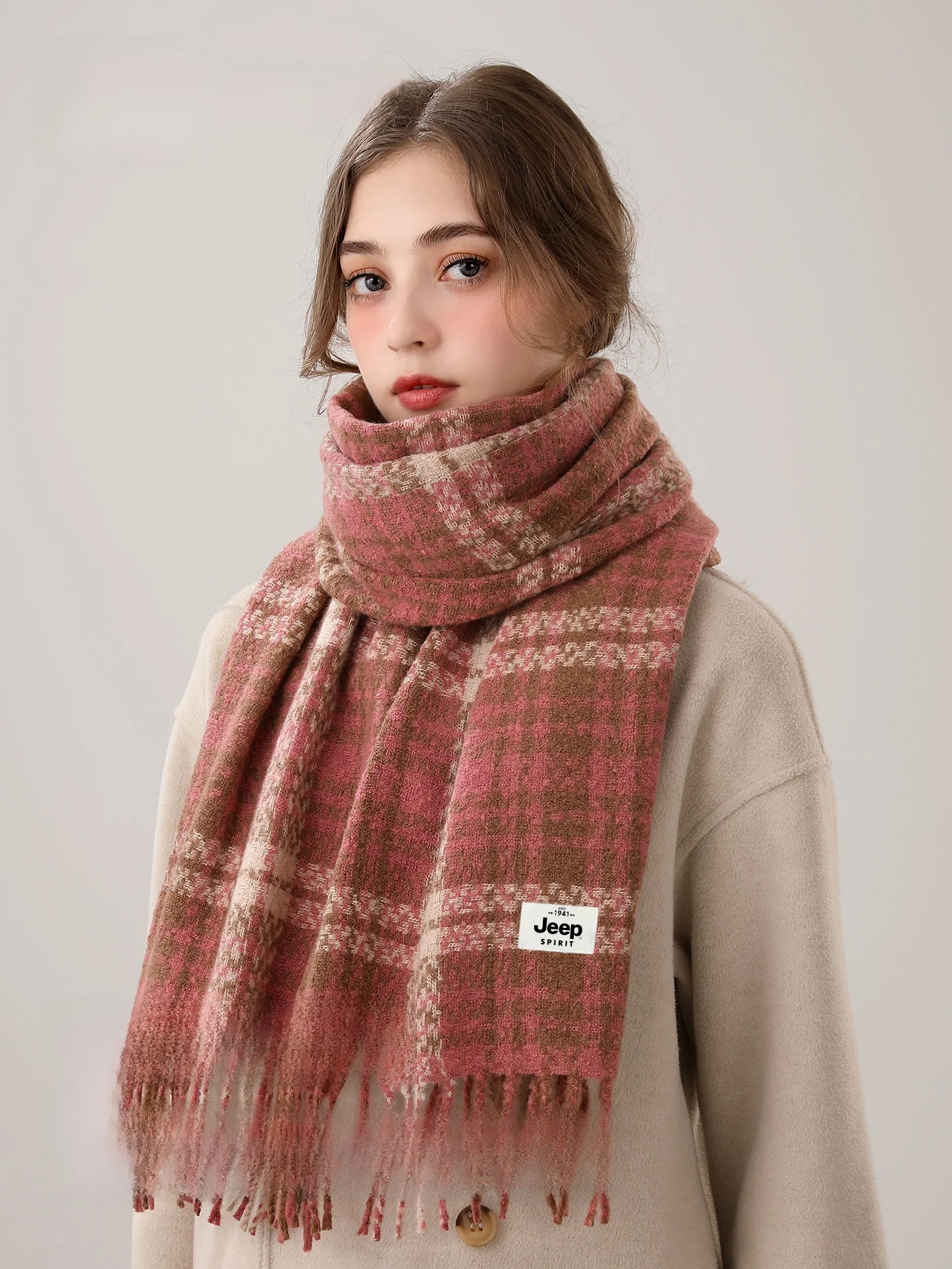 thiened-plaid-scarf-women's-autumn-winter-new-sle-pink-korean-version-warm-ne-warmer-awl-birthday-gift-soft-polyester