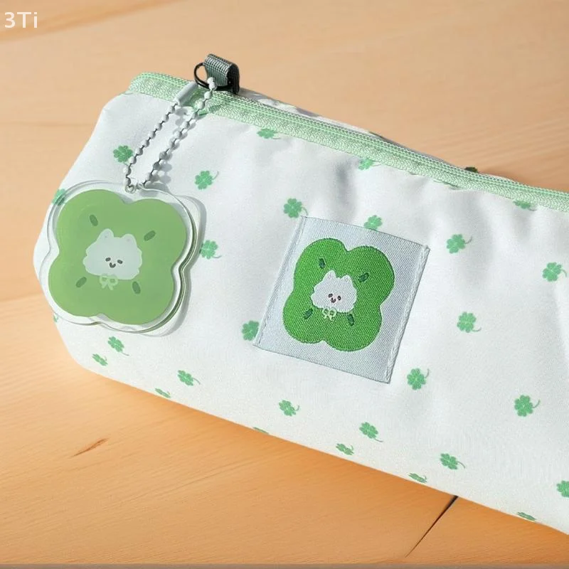 قطعة واحدة من منظم تصميم قطط البرسيم بأربع أوراق واسعة لمستحضرات التجميل والقرطاسية، مثالي للمدرسة والمكتب والسفر