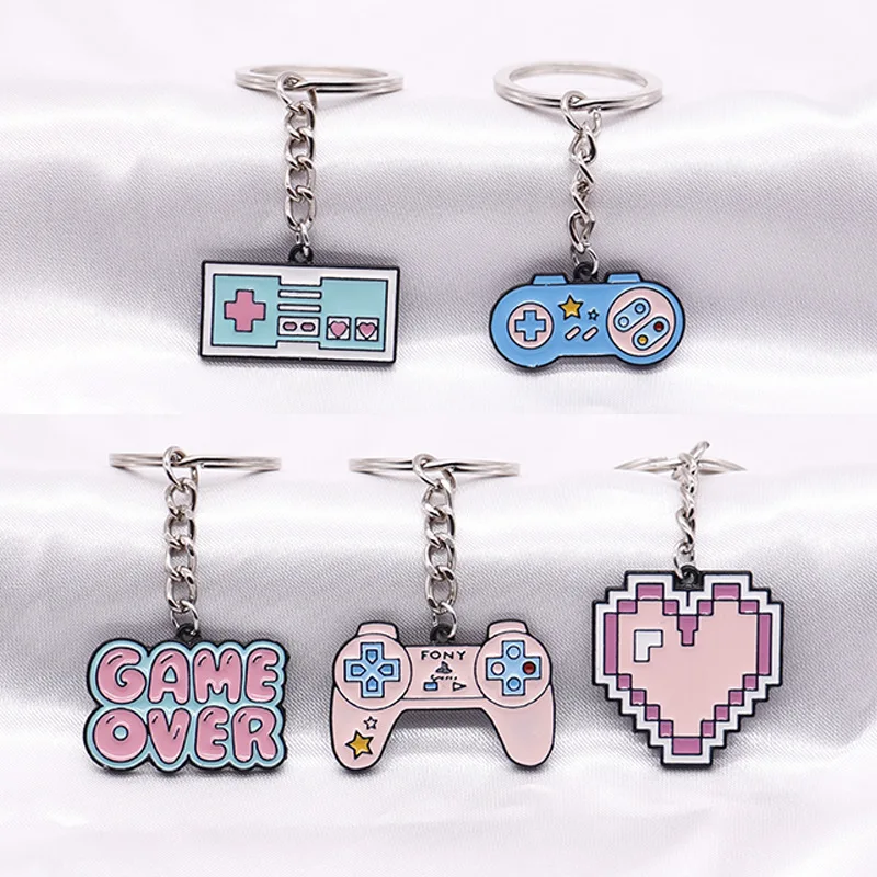 keychain joypad Game Hanfle Gamepad Joysticks PC Video Games Controller Key Rings Metal Key Accessories