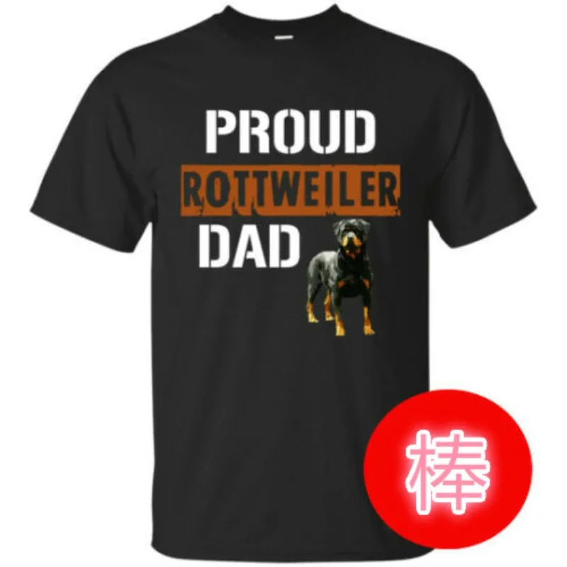 Orgulhoso rottweiler pai amantes do cão proprietário presente camiseta 100% algodão o-pescoço verão manga curta casual masculino camiseta tamanho S-3XL