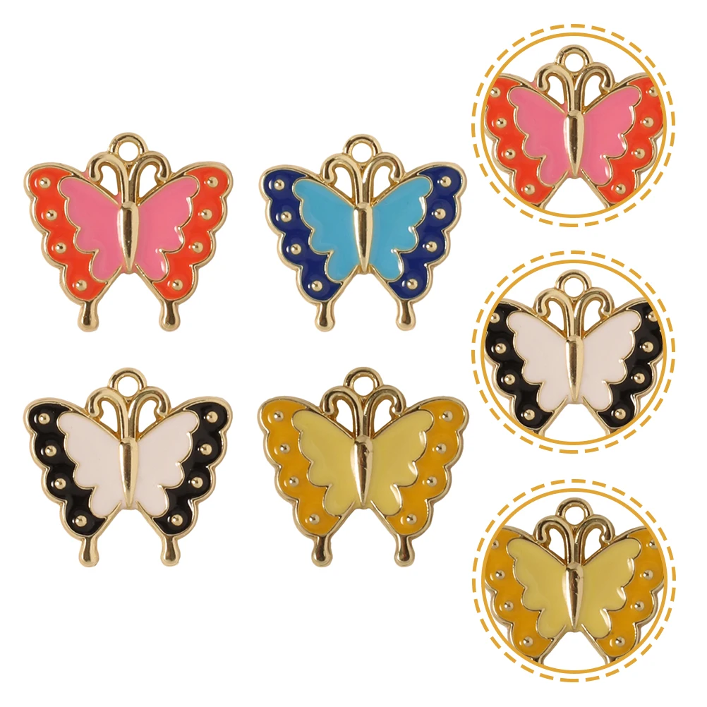 

12 Pcs Colorful Butterfly Pendant Exquisite Charm Crafts Connector Alloy Charms for Jewelry